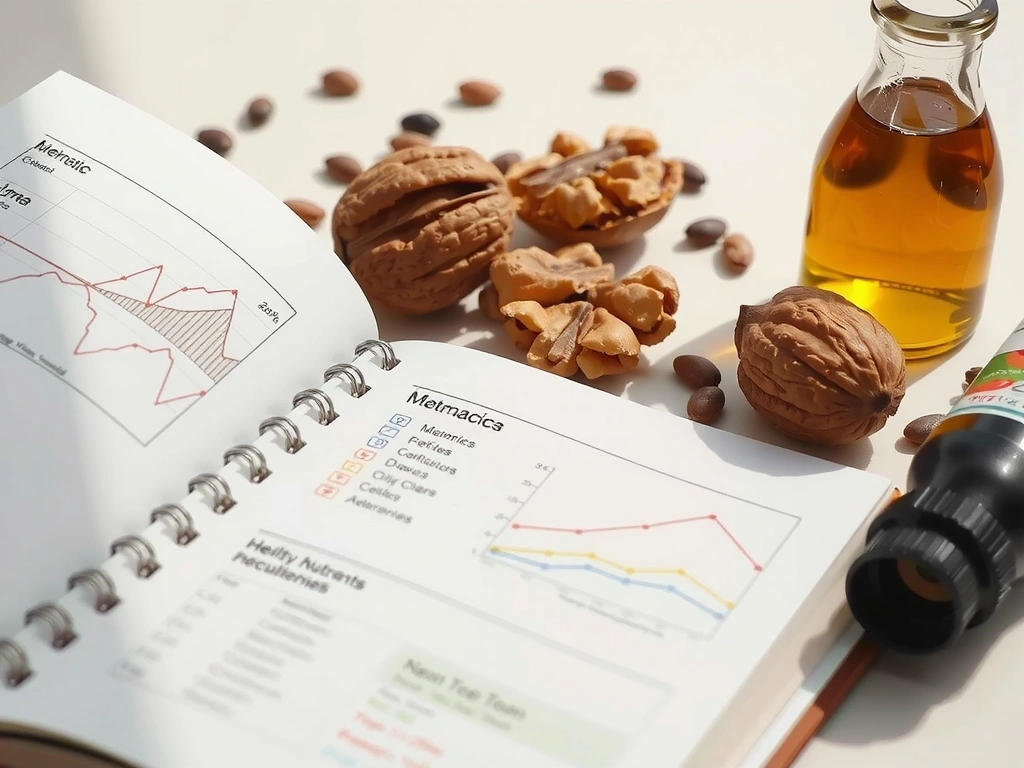 Carnet de notes et échantillons de nutriments